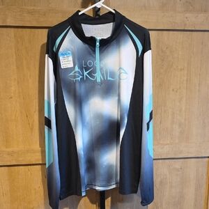 (J49) Men's Black and Blue Rash Guard Sz XL